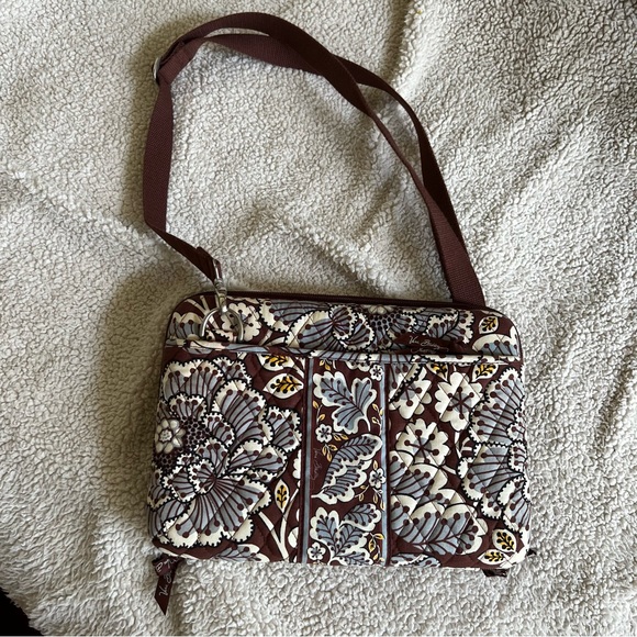 Vera Bradley Slate Blooms hard shell iPad crossbody case bag retired pattern - Picture 5 of 14